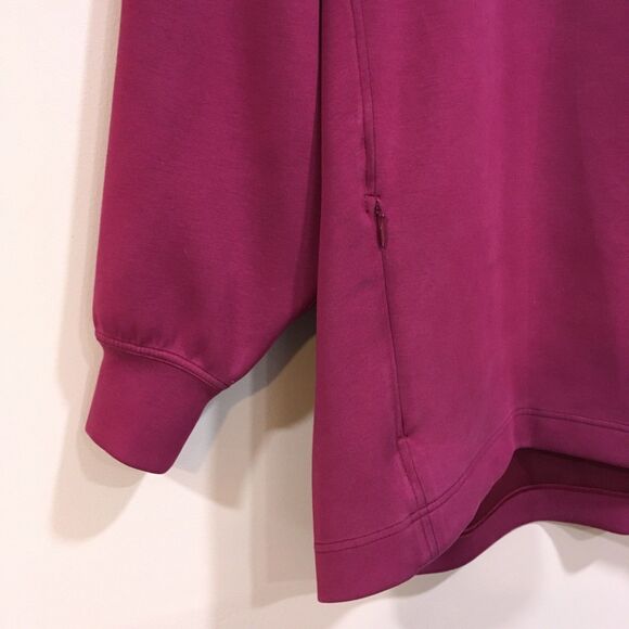 Lululemon Womens 6 Sweatshirt Top Funnel Neck Crossover Back Pink Berry Pocket - Picture 3 of 12